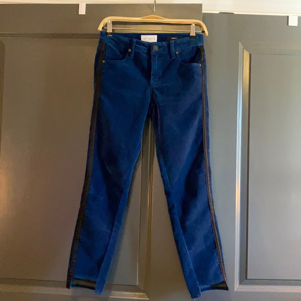 Parker Smith skinny velvet blue cigarette pants